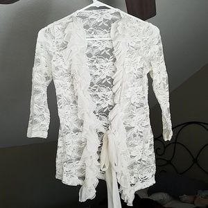 Lace cover up shawl sweater